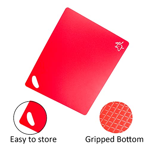 Kimmoker Flexible Cutting Boards Set, Cutting Board Mats for Cooking, Colored Cutting Board Set with Easy-Grip Handles, Flexible Plastic Cutting Sheet Set of 4 (1) - Image 4