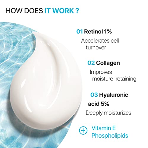 Face Moisturizer Retinol Cream - Day & Night Moisturizing Cream - Neck & Neckline Cream with Collagen & Hyaluronic Acid - Skin Care Facial Moisturizer for Women & Men - Image 9