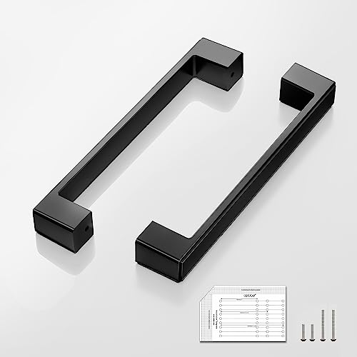 Cobbe 10 Pack Matte Black 5 Inch(128mm) Hole Centers Kitchen Cabinet Handles, Cabinet Pulls Kitchen Cabinet Hardware for Cupboard Drawer Handles Dresser Pulls - Image 4