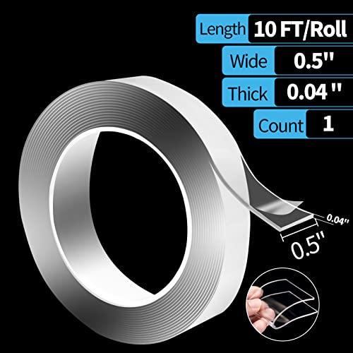 Art3d Double-Sided Tape Heavy Duty (10FT) Mounting Tape, Multipurpose Removable Adhesive Foam Tape, Reusable Transparent Tape for Paste Items, Household - Image 9