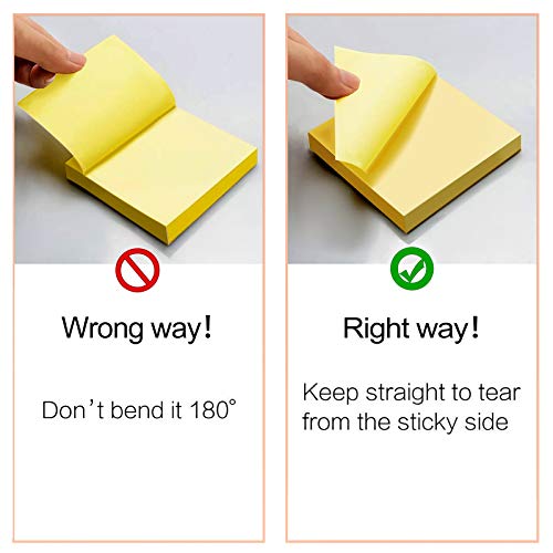 Sticky Notes 3x3 Inches Bulk 28 Pack 2800 Sheets Colored Self-Stick Pads, 100 Sheets/Pad, 4 Bright Colors (Yellow, Green, Pink, Blue) for Office Supplies, School, Home - Image 5