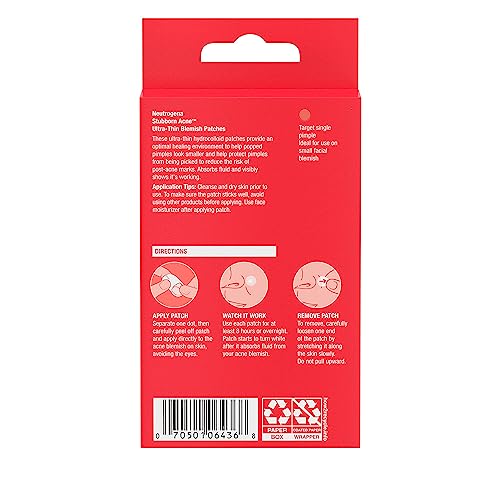 Neutrogena Stubborn Acne Blemish Patches, Ultra-Thin Hydrocolloid Acne Patch Absorbs Fluids & Removes Impurities To Help Pimples Look Smaller After One Use, 2 x 24 Patches, (48 Patches) - Image 2