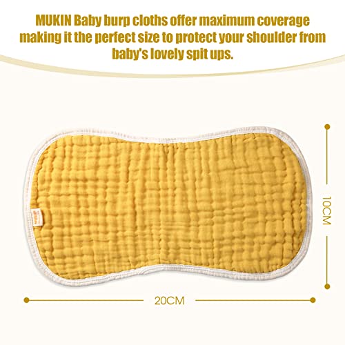MUKIN Muslin Burp Cloths - Baby Burp Cloth Sets for Unisex. Perfect for Newborn Baby Burping Cloths/Burp Bibs. Newborn Burping Rags for Boys and Girls (Multicolored 3) - Image 7