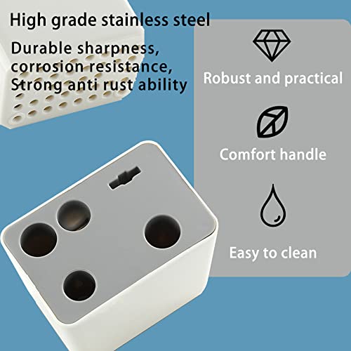 COMUSTER Kitchen Gadgets Set,Kitchen Scissors, Kitchen Utensils Set with Holder, Paring Knife,Whisk,Bottle Opener,Peeler- Home Kitchen Gadgets(White 6 Pieces set) - Image 5