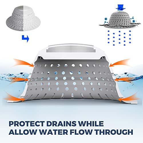 zaa Bathtub Drain Hair Catcher, 2 Pack Silicone Collapsible Drain Protector for Pop-Up and Regular Drains of Bathtub, Tub, Shower, Bathroom - Image 4