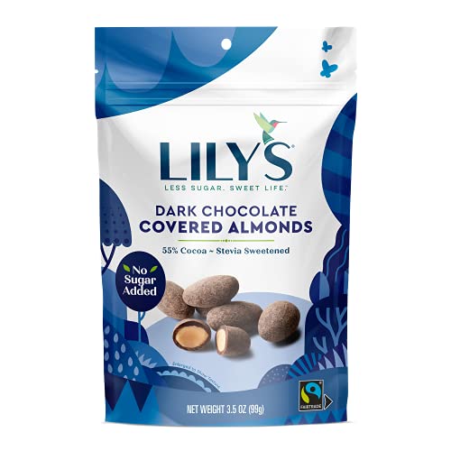 Dark Chocolate Covered Almonds by Lily's Sweets, Made with Stevia, No Added Sugar, Low-Carb, Keto-Friendly | Fair Trade, Gluten-Free & Non-GMO Ingredients | 3.5 Oz (Pack of 3), 10.5 Oz - Image 4