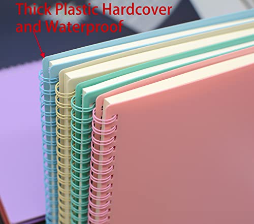 Yansanido Spiral Notebook, 4 Pcs 8.3 Inch x 5.9 Inch A5 Thick Plastic Hardcover 7mm College Ruled 4 Color 80 Sheets -160 Pages Journals for Study and Notes (4) - Image 9