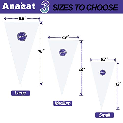 Anaeat Pastry Piping Bags Anti-Burst - Extra Thick 100 Pack Cake Decorating Bags, Disposable Cupcake Icing Bags for Cake, Cupcakes, Cookies & Frosting - Professional Baking Tools for Bakers (12") - Image 4