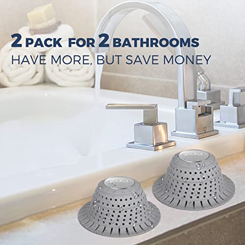 zaa Bathtub Drain Hair Catcher, 2 Pack Silicone Collapsible Drain Protector for Pop-Up and Regular Drains of Bathtub, Tub, Shower, Bathroom - Image 6
