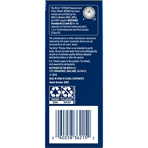 Brita Stream Water Filter Replacements for Stream Pitchers and Dispensers, Lasts 2 Months, Reduces Chlorine Taste and Odor, 3 Count - Image 2