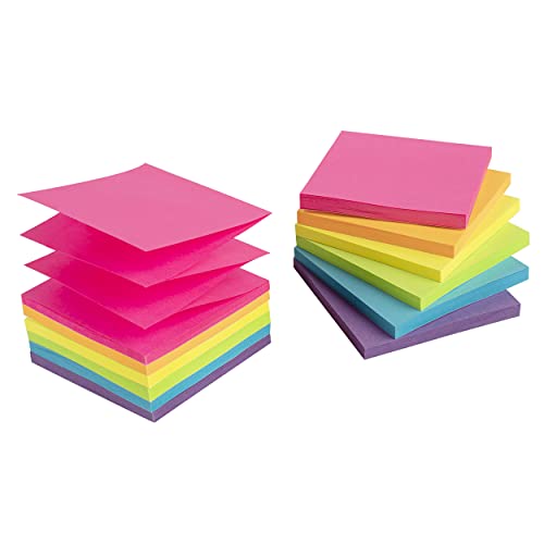 Pop-up Sticky Notes,3x3 in,12 Pads,Bright Colors Super Sticking Power Memo Pads, 6 Colors, Strong Adhesive - Image 2