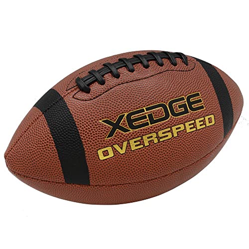 XEDGE Composite Leather Indoor/Outdoor Footballs for Training and Recreational Play Size 7(Youth)