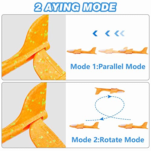 3 Pack Airplane Launcher Toy, 12.6" Foam Glider Led Plane, 2 Flight Mode Catapult Plane for Kids Outdoor Sport Flying Toys Gifts for 4 5 6 7 8 9 10 12 Year Old Boys Girls - Image 5