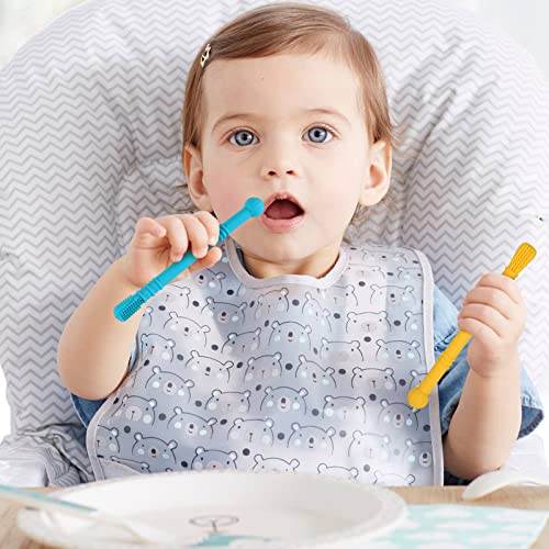 Meartchy 6 Pack Hollow Teether Tubes, Teething Toys for Baby Infants 0-6 Months , Silicone Chew Straw Toy for Babies 6-12 Months - Image 5