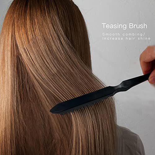3 Pieces Teasing Brush Set Bristle Hair Brush 3 Row Teasing Brush Dual Edge Brush Sturdy Styling Comb Parting Comb for Brushing, Combing, Slicking Hair for Stylist Women (Black) - Image 4