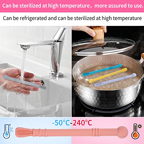 Meartchy 6 Pack Hollow Teether Tubes, Teething Toys for Baby Infants 0-6 Months , Silicone Chew Straw Toy for Babies 6-12 Months - Image 6