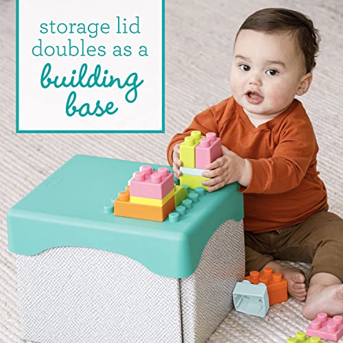 Infantino Super Soft 1st Building Blocks Activity Station, Easy-to-Hold for Babies & Toddlers, BPA-Free, Multi-Colored, 22-Piece Set with Storage Box and Mat - Image 7