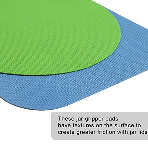 LUTER 4pcs Jar Opener Gripper Pads, Rubber Jar Grippers Multi-function Jar Opener for Seniors with Arthritis Weak Hands Kitchen Coasters(Light Blue, Green) - Image 5
