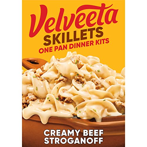 Velveeta Kraft Cheesy Skillets Dinner Kit Box, Creamy Beef Stroganoff, 11.6 Ounce