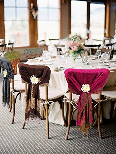 Sakkas Border Pattern Layered Reversible Woven Pashmina Shawl Scarf Wrap Stole - Mauve - Image 3