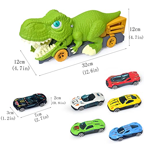Aykzaqe Dinosaur Transport Truck Carrier Toys Eating Cars, Toys for 3 Year Old Boys, Toys for 4 Year Old Boys, Toys Trucks Cars for 3 4 5 6 + Year Old Boys, Monster Trucks for Boys 3 4 5 6 7 8 Years - Image 3