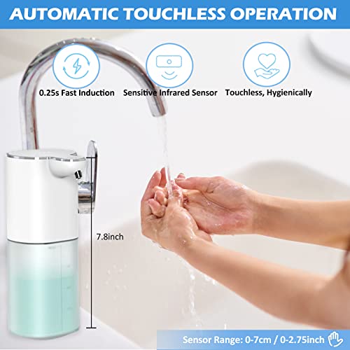 Josnown Automatic Liquid Soap Dispenser, 13.5oz/400ML Wall Mount Soap Dispenser, USB Rechargeable, Touchless Hand & Dish Soap Dispenser Waterproof Pump for Bathroom, Kitchen - Image 2