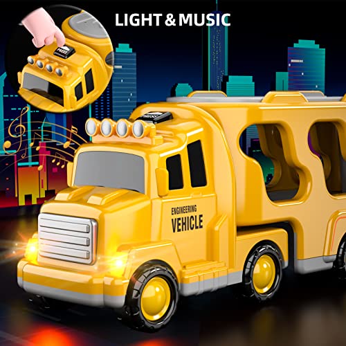 iHaHa Toddler Toys for 2 3 4 5 6 Years Old Boys, 7 in 1 Construction Trucks Veihicle Playset with Play Mat, Birthday for Boys Girls Toddlers Kids - Image 7