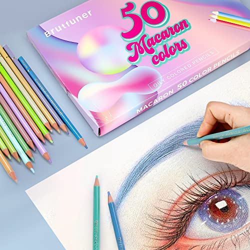 NA Professional coloring pencils for Adult Coloring Books,Macaron 50 Colored Pencils Set,Art pencils for Artists Drawing, Sketching - Image 2
