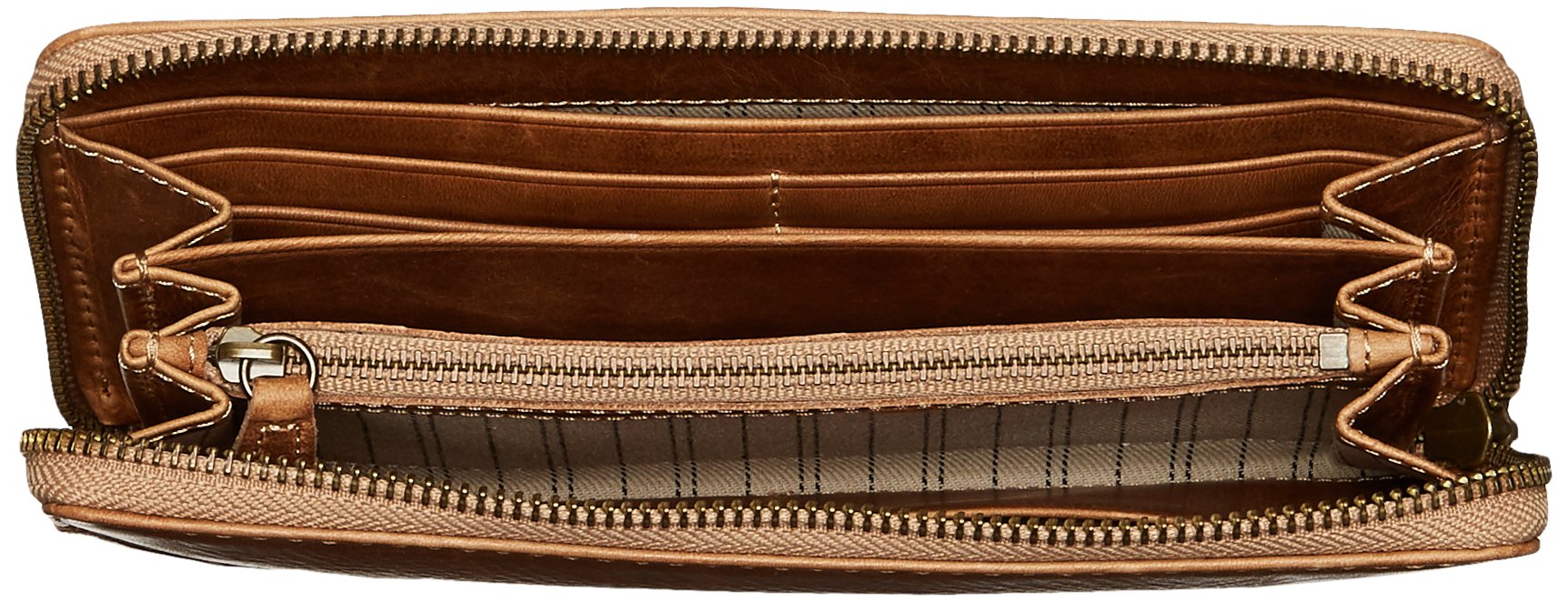 Frye Women's Leather Melissa Zip Wallet, Beige, One Size - Image 2